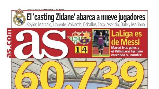 La portada del diario AS (18/03/2019)