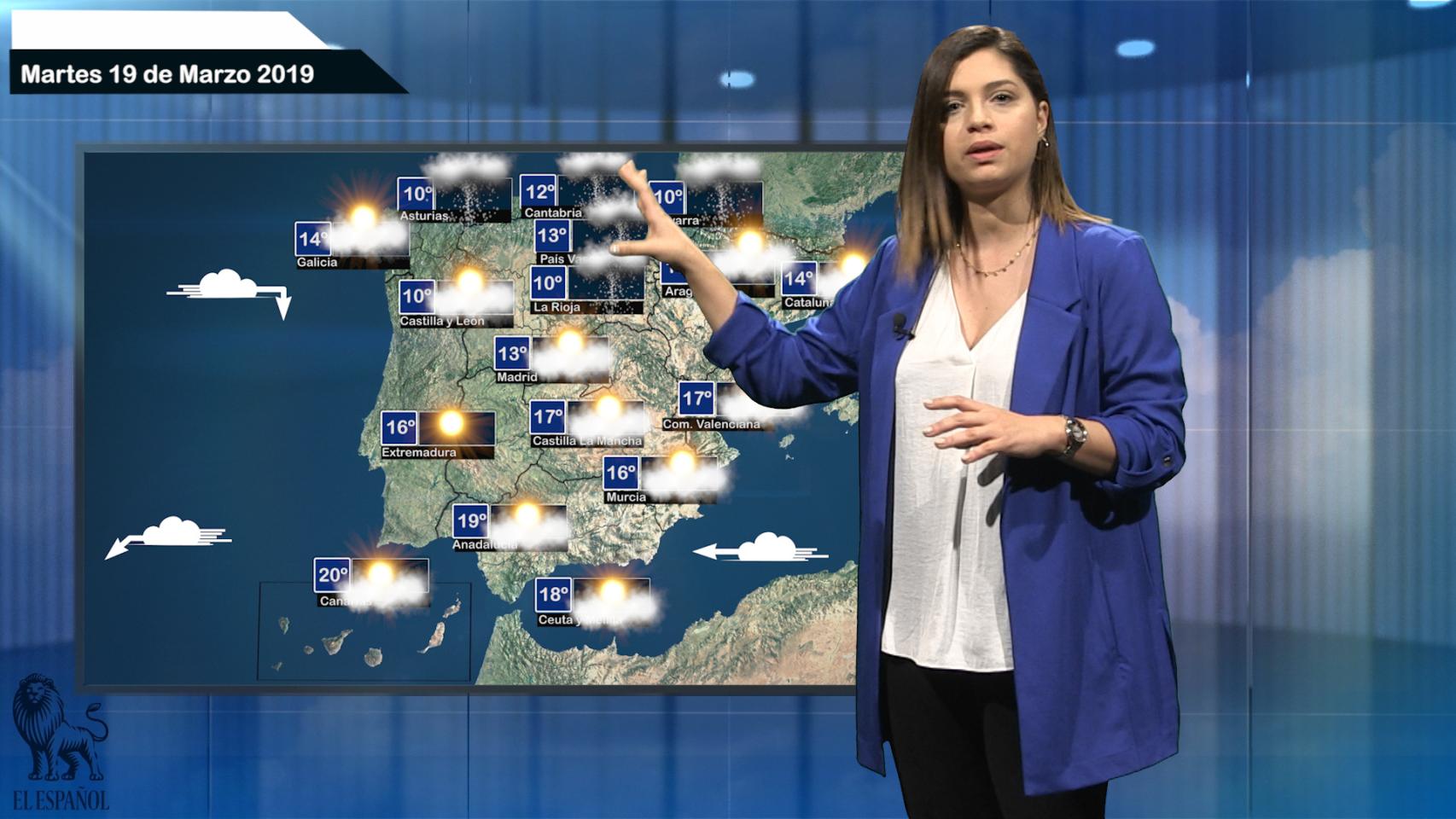 Fotograma del vídeo con la predicción del tiempo.