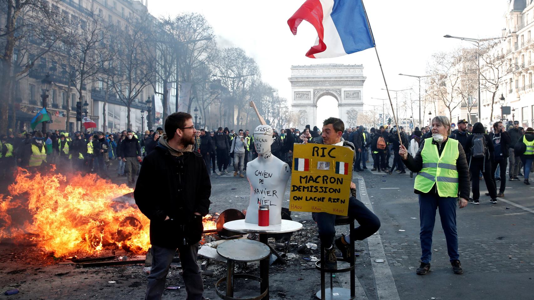 Protestantes durante la manifestación del sábado.