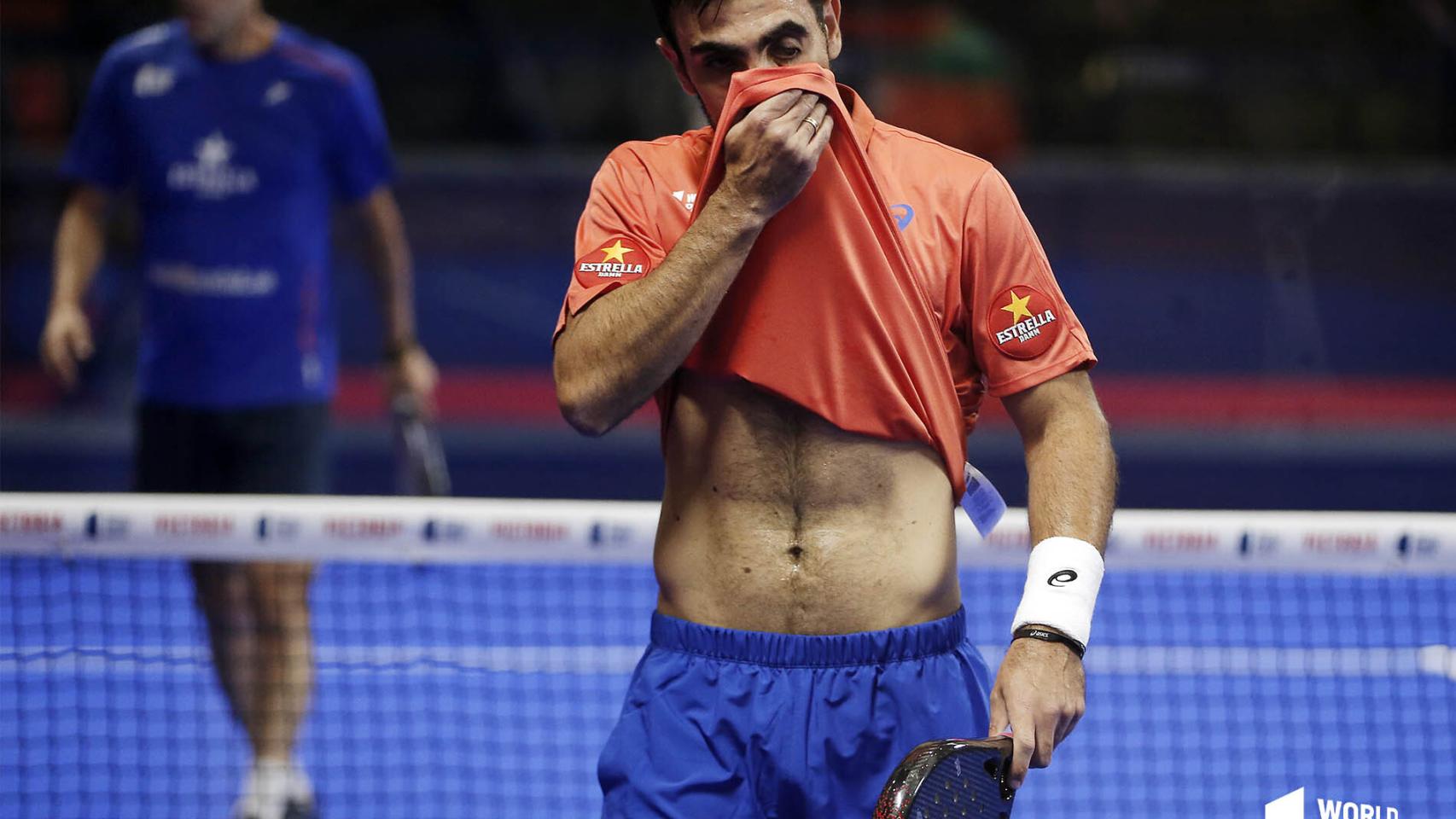 Pablo Lima, durante un momento del partido. Foto: worldpadeltour