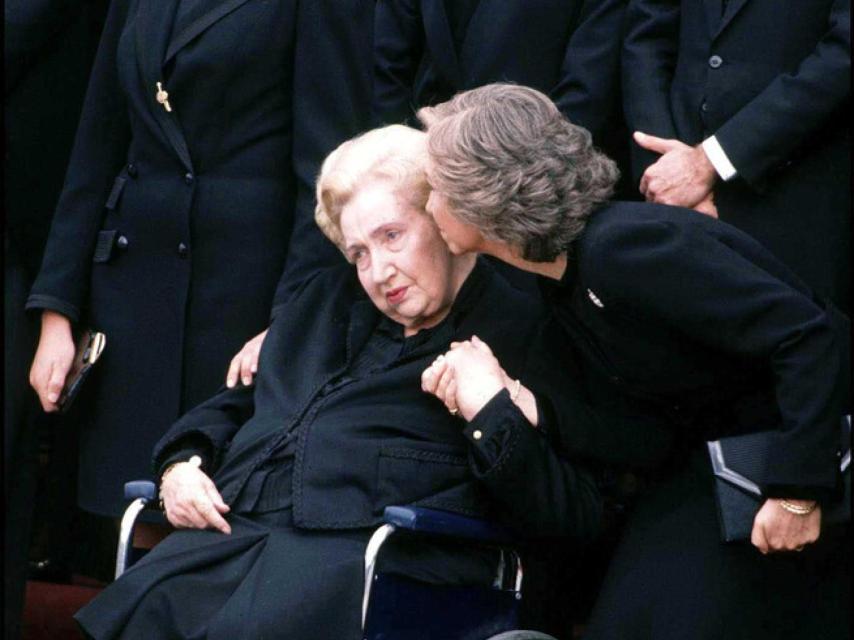 La reina emérita Sofía y su suegra, María de las Mercedes de Borbón y Orleans.