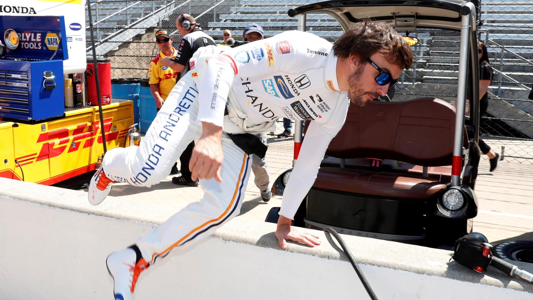 Fernando Alonso durante su primera participación en Indianapolis