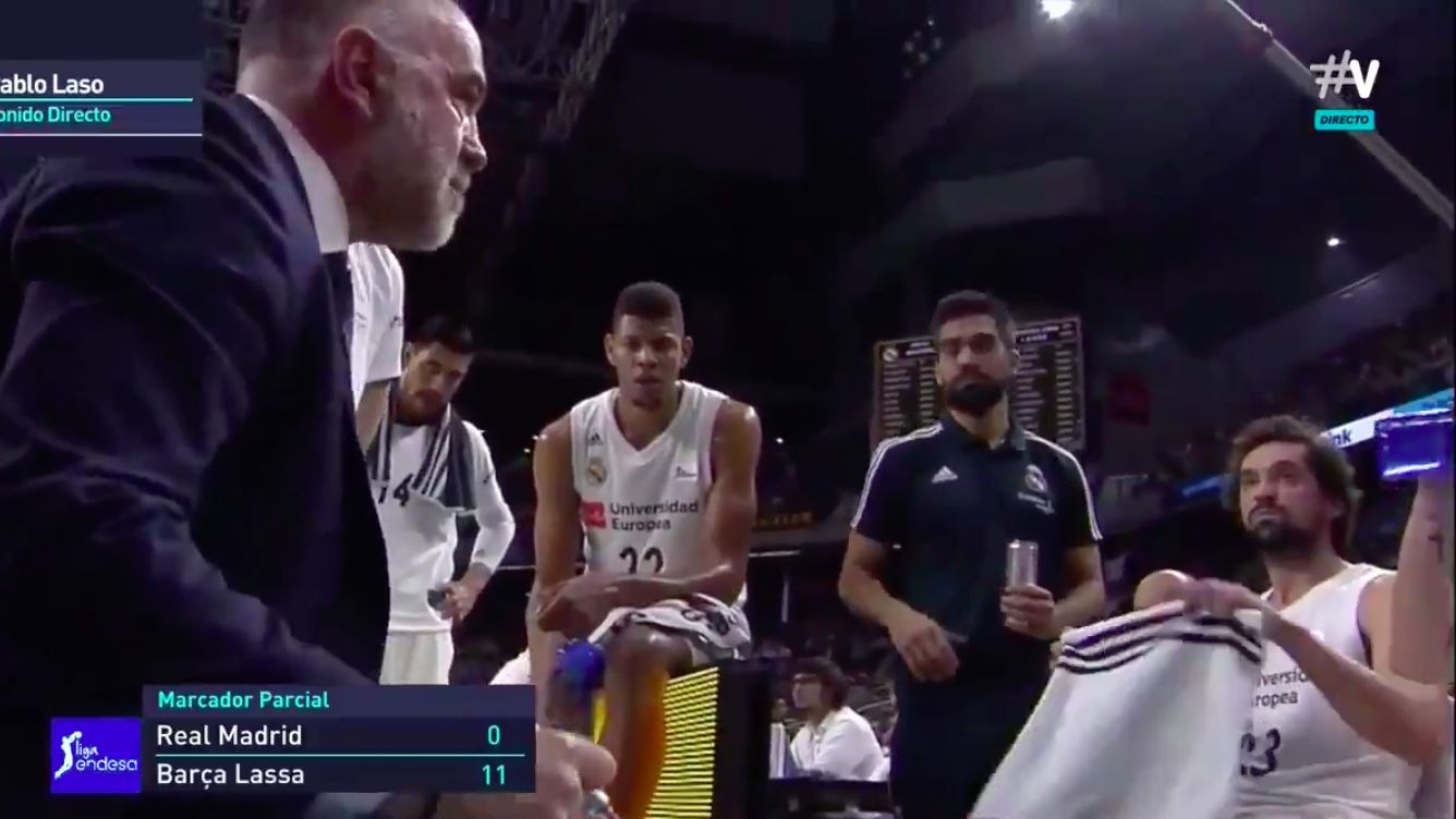 Pablo Laso, en el tiempo muerto