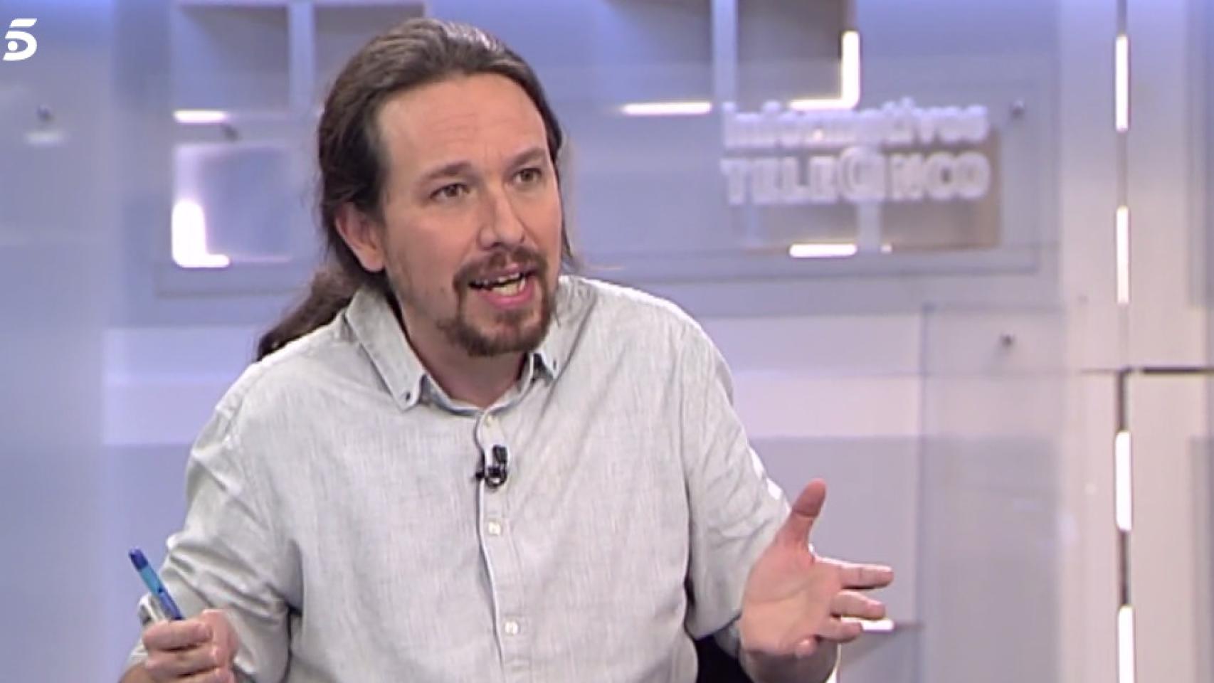 Pablo Iglesias en 'Informativos Telecinco'.