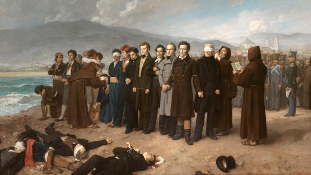 'Fusilamiento de Torrijos y sus compañeros en las playas de Málaga', por Antonio Gisbert