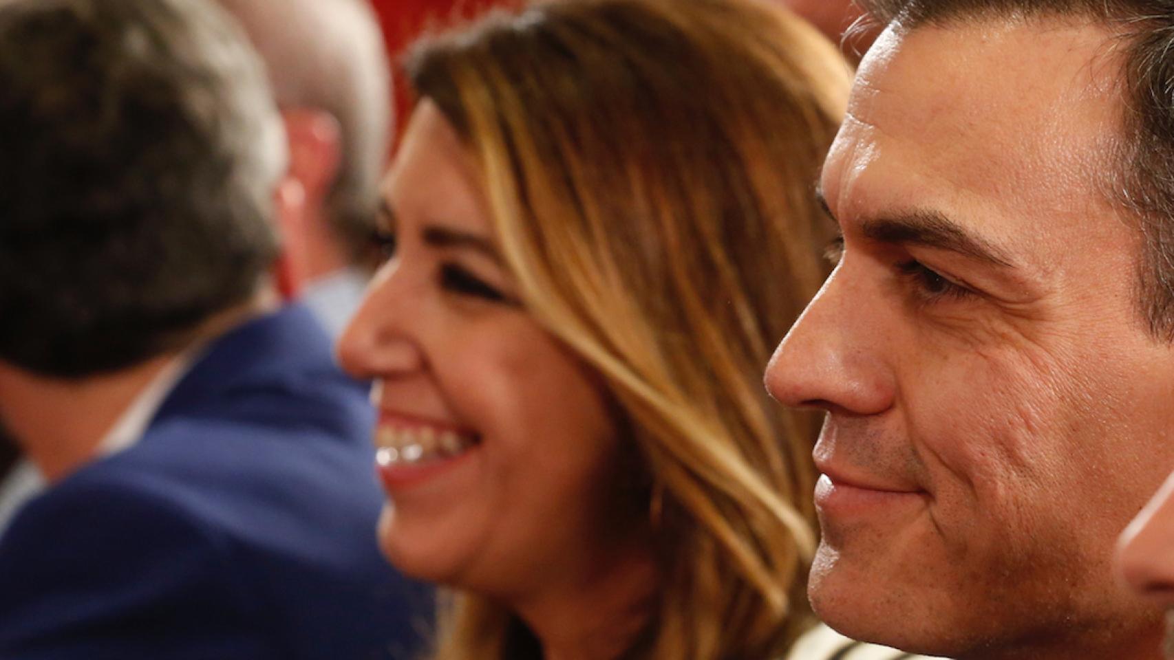 Susana Díaz y Pedro Sánchez, en una imagen de un mitin.