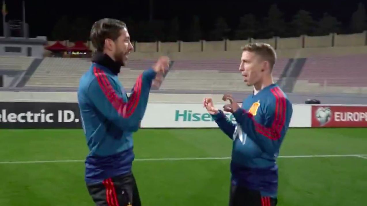 Sergio Ramos, Muniaín y su celebración a lo Joaquín: Tiki-tiki, miau miau