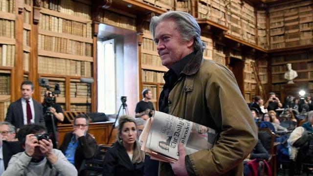 Steve Bannon a su paso por Roma en su gira europea hace unos meses.