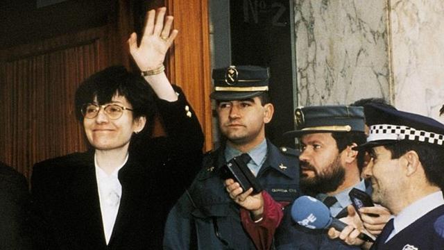 La farmacéutica de Olot momentos posteriores a su liberación