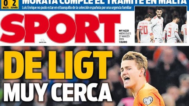 La portada del diario Sport (27/03/2019)