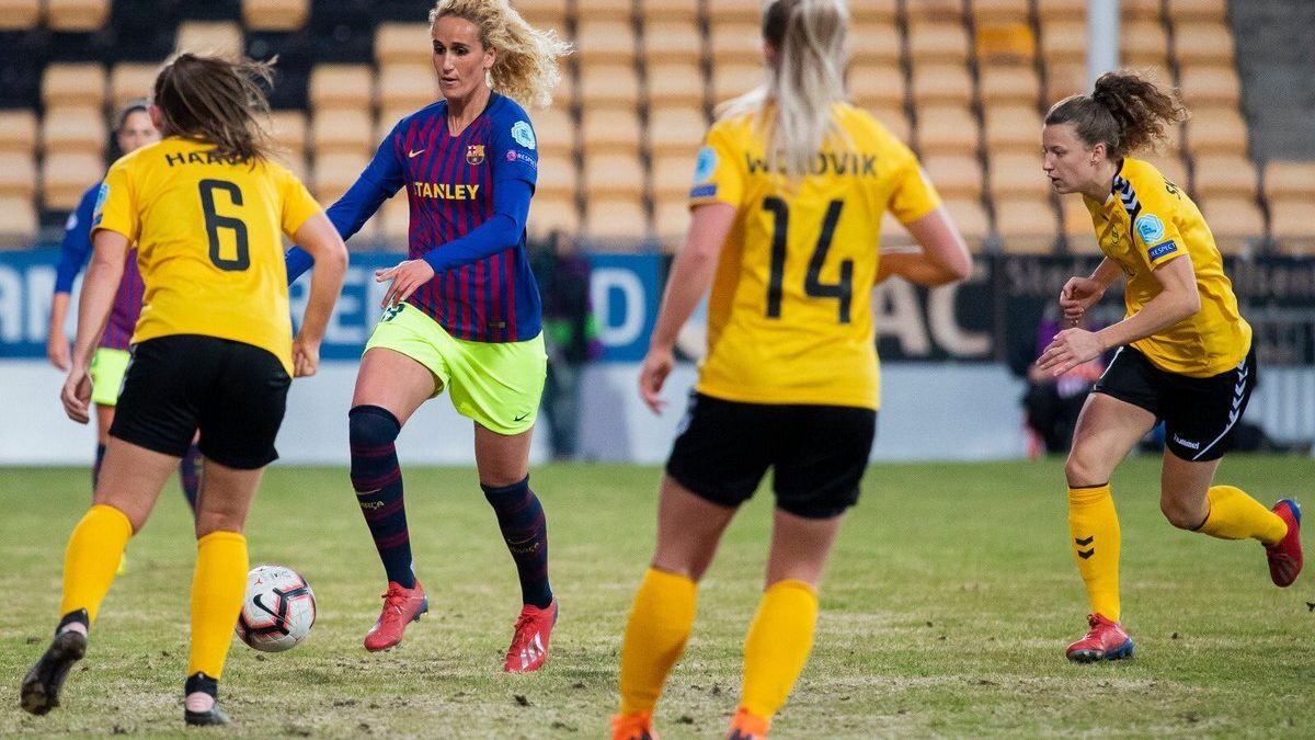 Kheira Hamraoui, en el LSK Kvinner - Barcelona de la Women's Champions League. Foto: Twitter (@FCBfemeni)