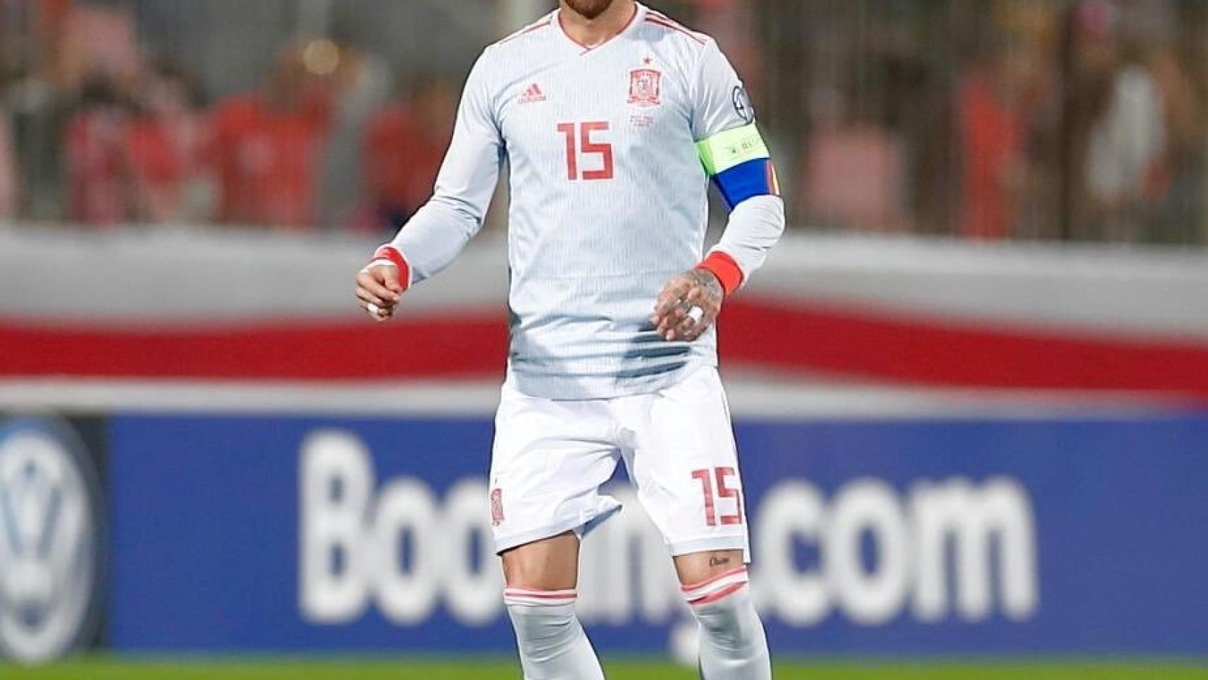 Sergio Ramos contra Malta. Foto: Twitter (@SergioRamos)