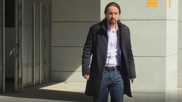 Pablo Iglesias tras su declaración en la Audiencia Nacional.