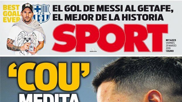 Portada Diario Sport (29/03/2019)
