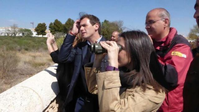 Rivera y Arrimadas, en el Parque Nacional de Las Tablas de Daimiel, en Ciudad Real.