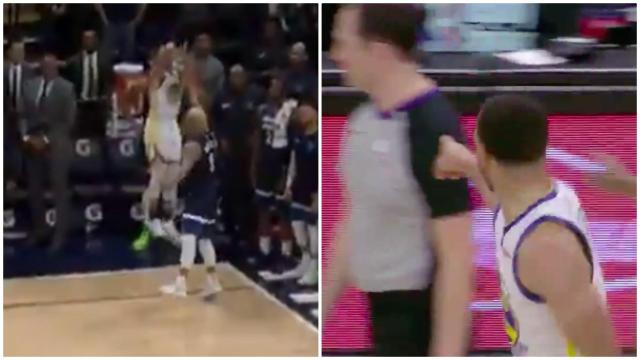 Curry explota ante Minnesota: dedica un triple al árbitro tras anular un 3+1 a Durant