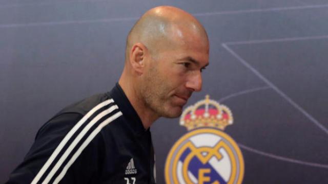 Zidane, en rueda de prensa con el Real Madrid