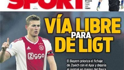 Portada del diario Sport (01/04/19)