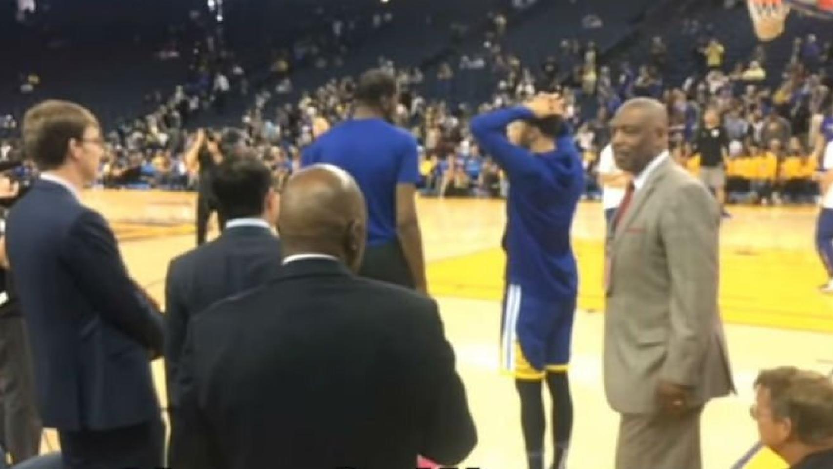 La reacción de Curry cuando Durant le informó del asesinato de su amigo el rapero Nipsey Hussle