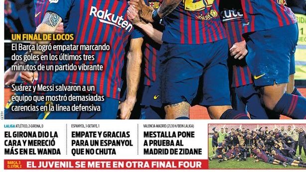 La portada del diario Sport (03/04/2019)