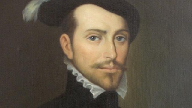 Retrato de Hernán Cortés, pintado por Juan Aparicio Quintana, en el Ayuntamiento de Medellín.