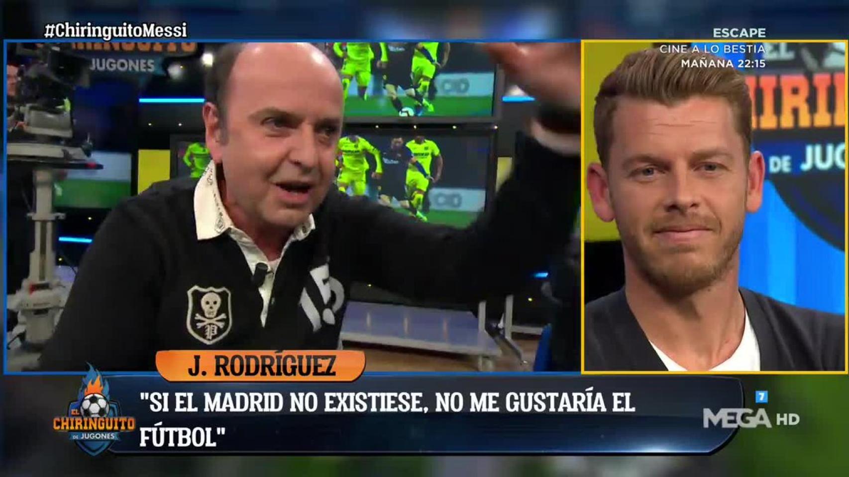 Juanma Rodríguez en El Chiringuito. Foto: Twitter (@elchiringuitotv)