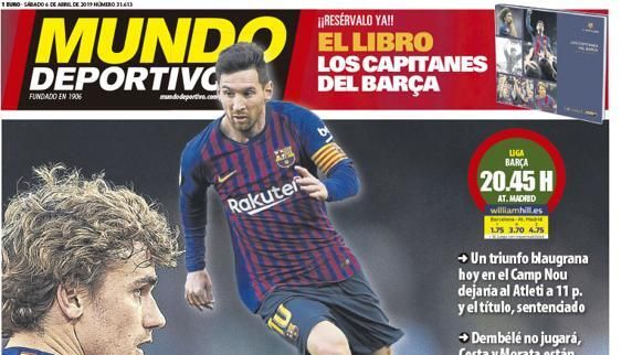 Portada del Mundo Deportivo (6/4/2019)