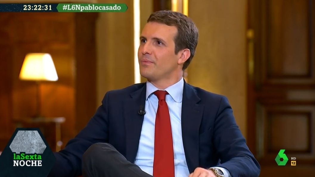 Pablo Casado, durante la entrevista en 'La Sexta Noche'.