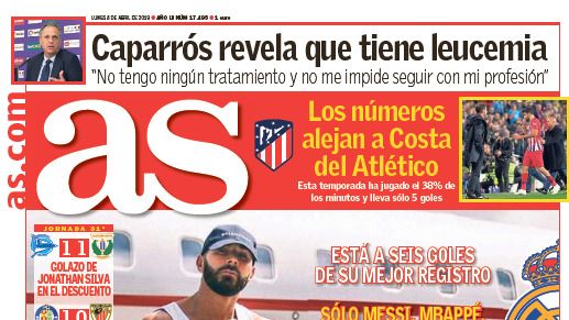 La portada del diario AS (08/04/2019)