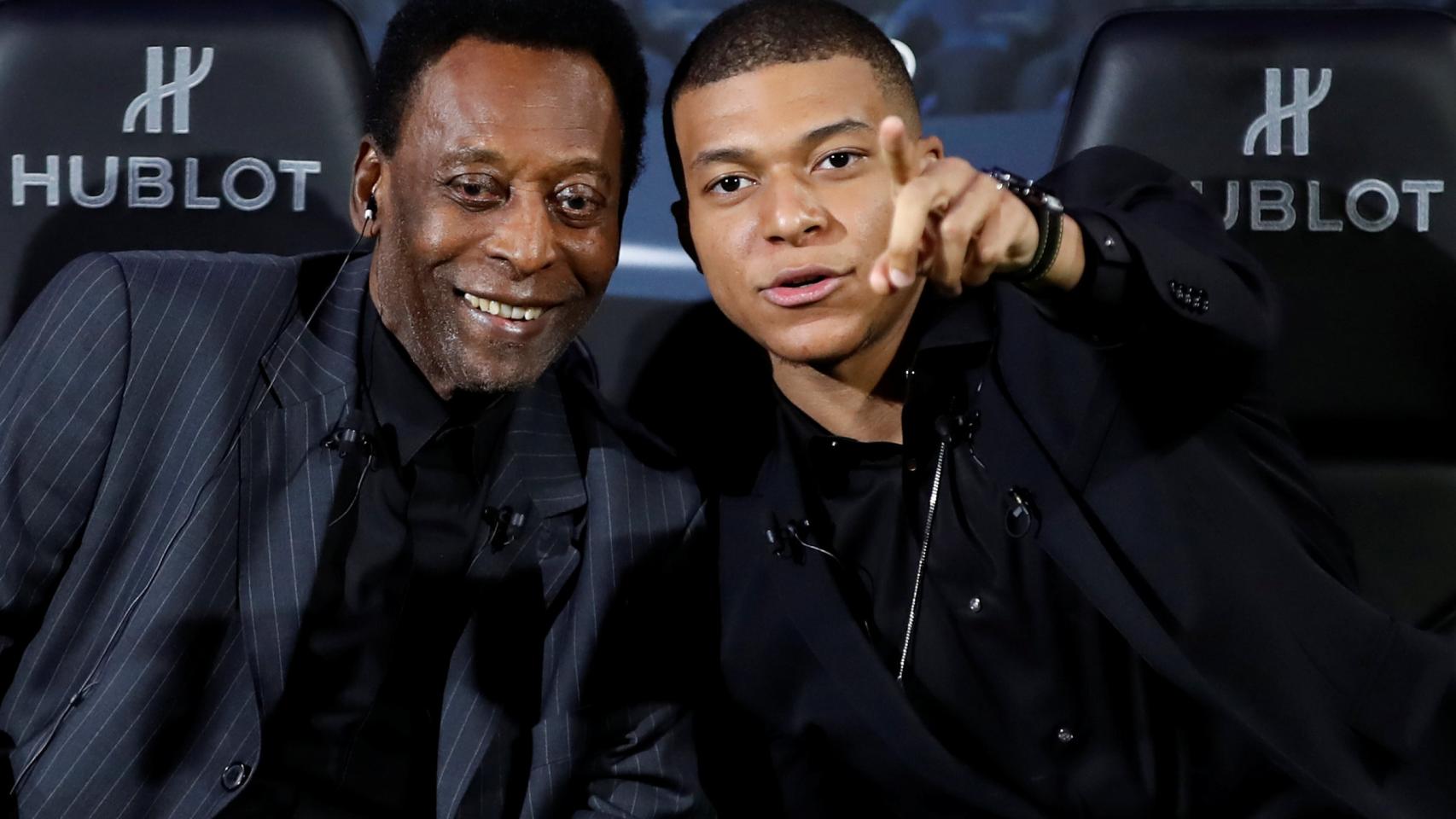 Pelé y Kylian Mbappé