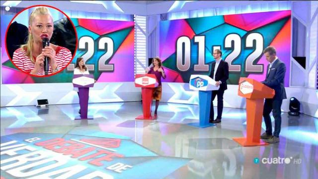 Intervención de Belén Esteban durante el debate en Cuatro.