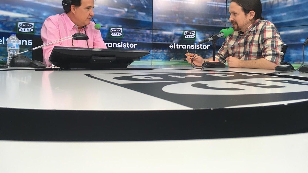 Pablo Iglesias, en El Transistor de Onda Cero. Foto: Twitter (@ElTransistorOC)