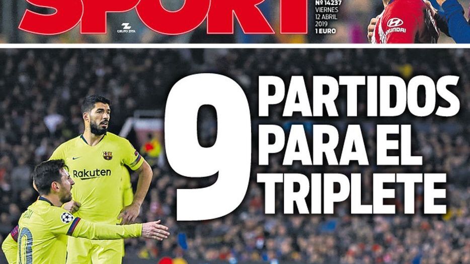 Portada del Diario Sport (12/4/2019)