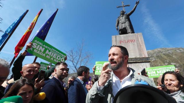 Abascal, durante su discurso en Covadonga.