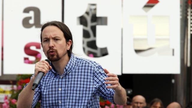 Pablo Iglesias, durante su mitin en Las Palmas de Gran Canarias.