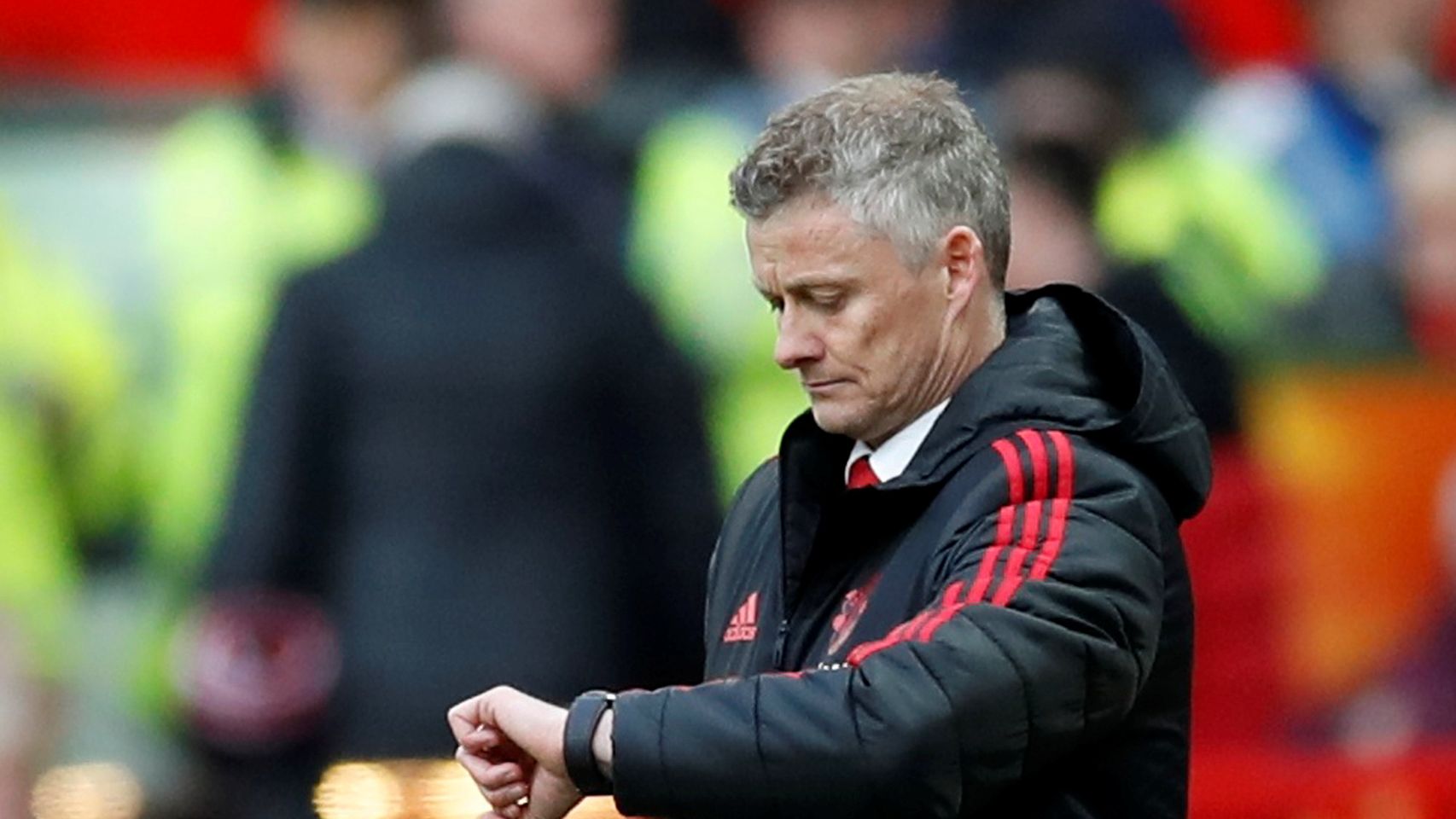 Solskjaer, durante un partido con el United