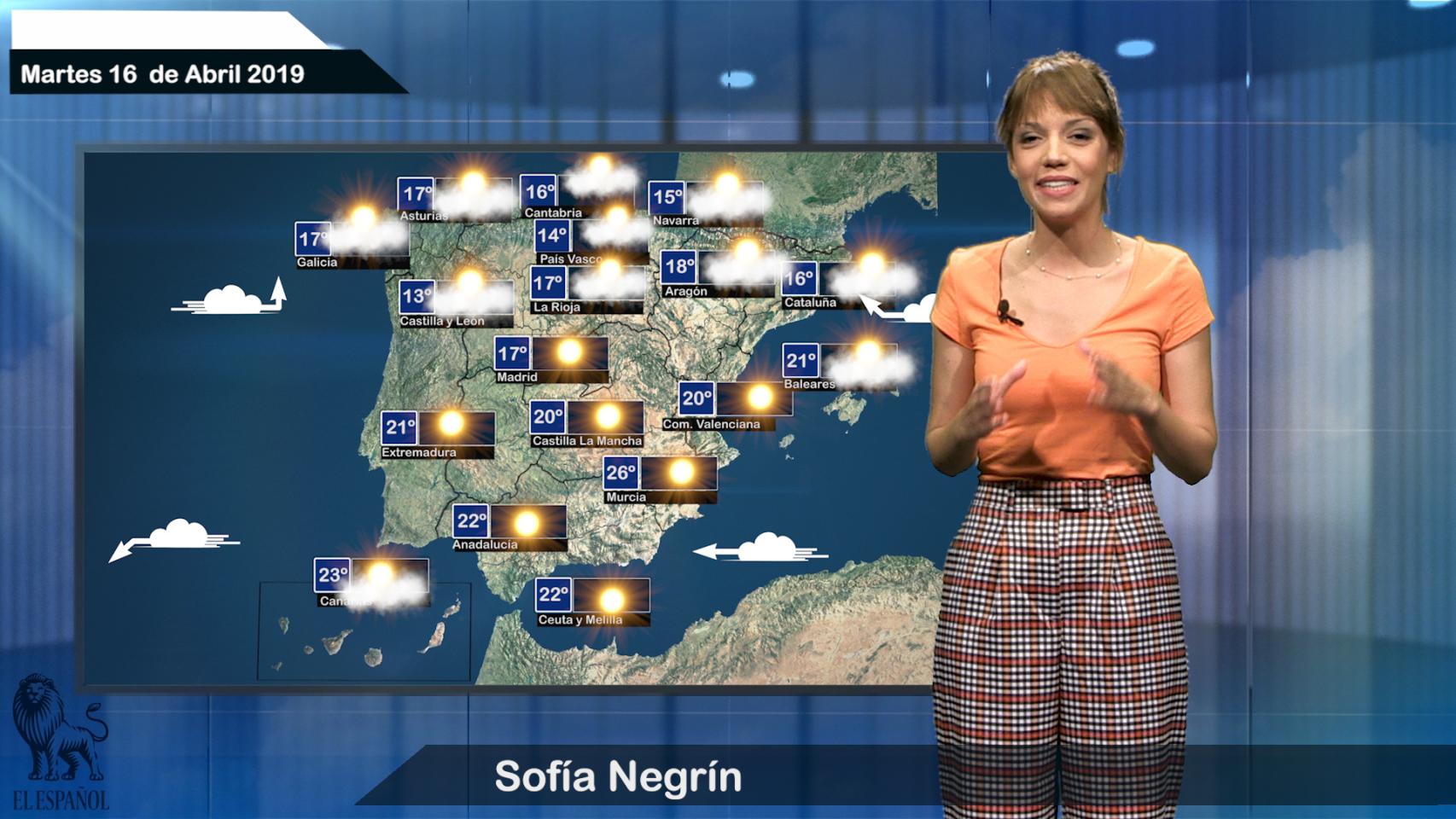 Fotograma de la predicción del tiempo.
