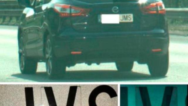 Montaje de las dos matrículas del coche, pillado por los Mossos.