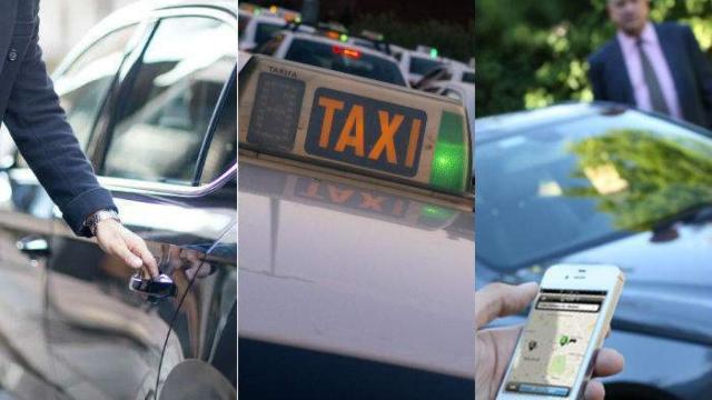 Montaje de coches de VTC y Taxi.