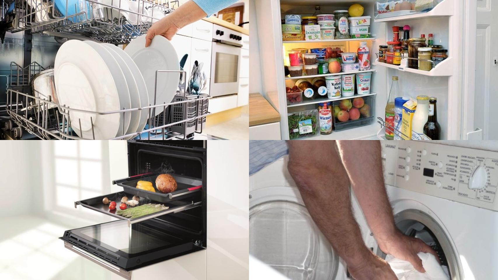 Consejos para ahorrar en el uso del lavavajillas, de la nevera, del horno o de la lavadora, entre otros.