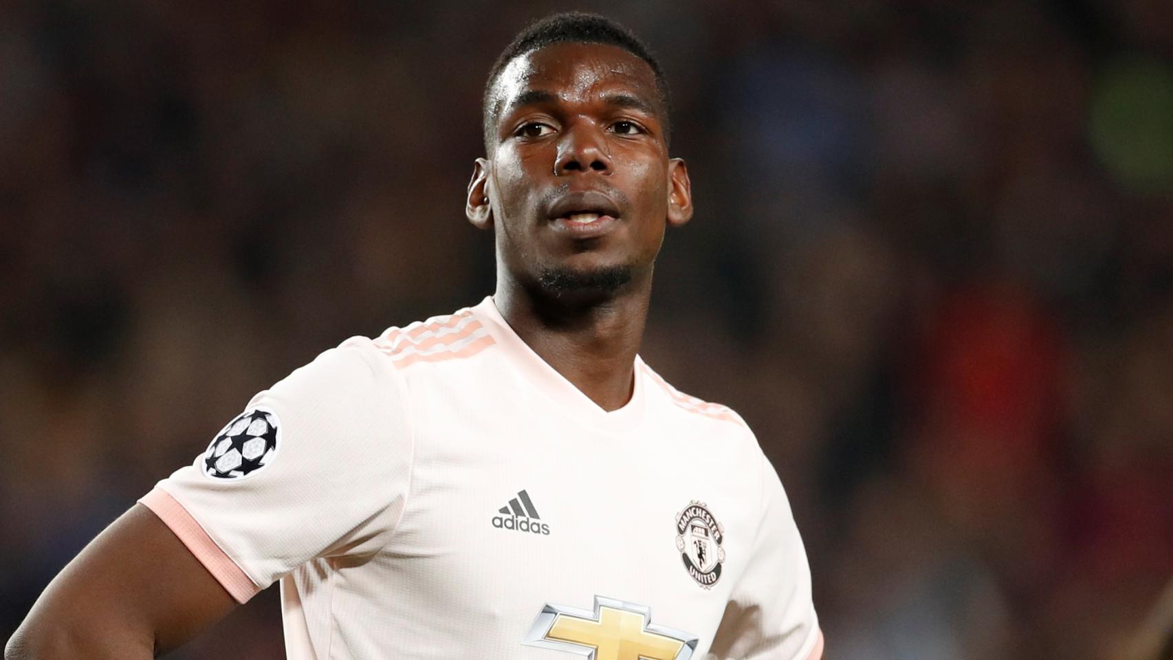 Pogba, con el Manchester United en el Camp Nou