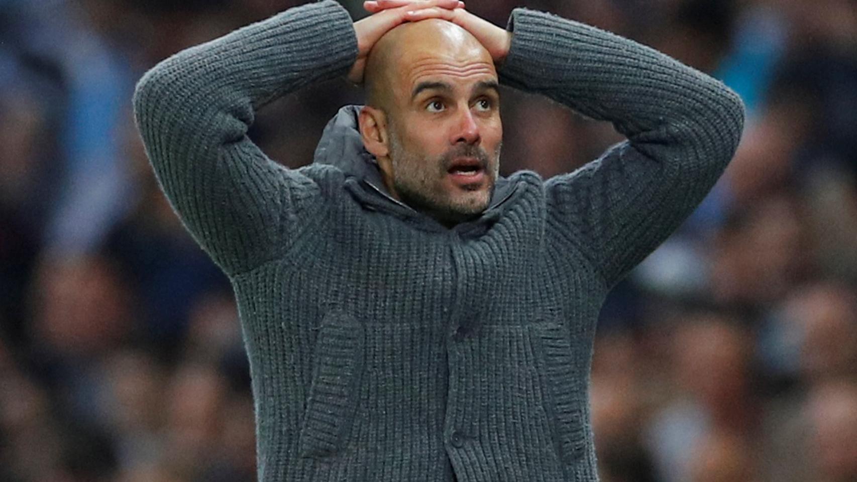 Guardiola en el partido contra el Tottenham