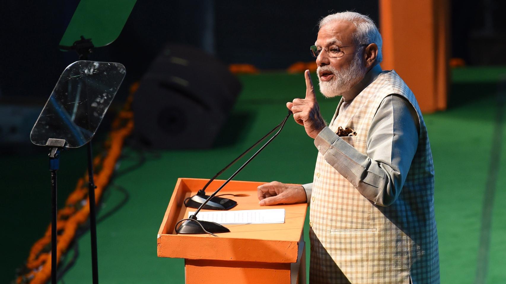 Modi, presidente de India, se juega la reelección en las urnas.
