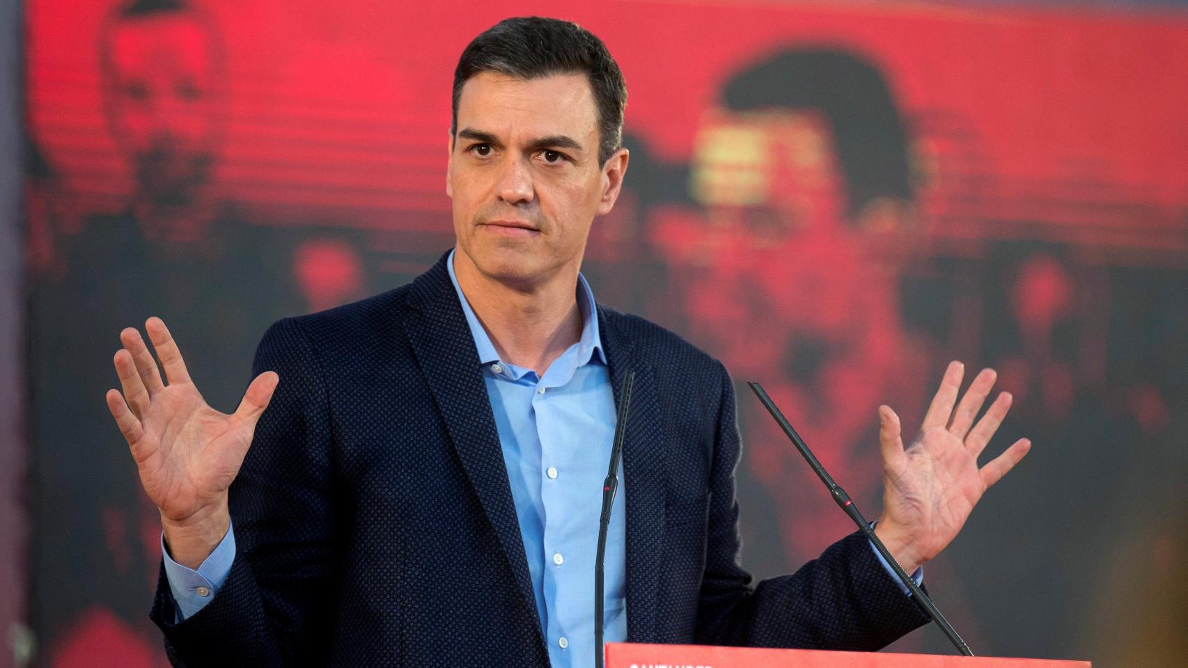 Pedro Sánchez, durante un mitin en Alicante.