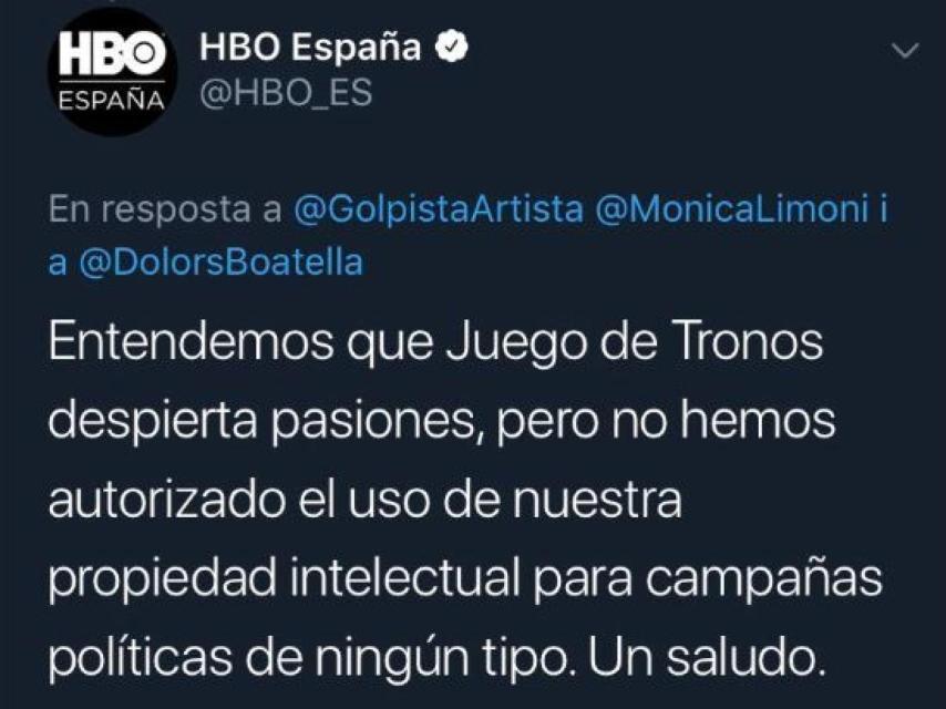 La respuesta de HBO.