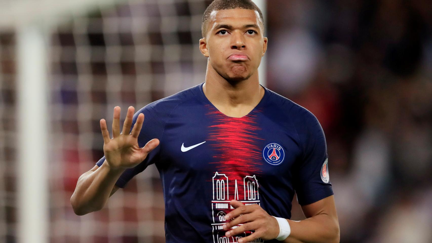 Kylian Mbappé, en un partido del PSG de la Ligue-1