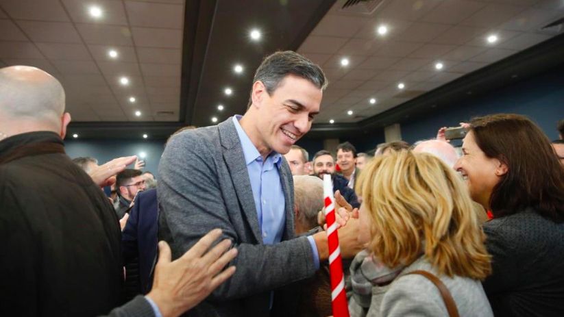 Pedro Sánchez, este miércoles en Badajoz, donde participó en un mitin.