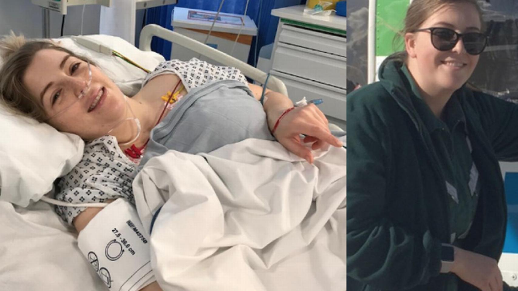 Natalie Kunicki, de 23 años, sufrió un infarto tras romperse una arteria vertebral. Foto: Facebook.
