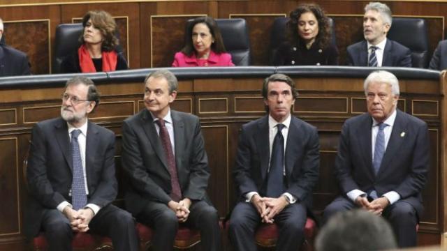 Los cuatro expresidentes vivos, en el Congreso de los Diputados.