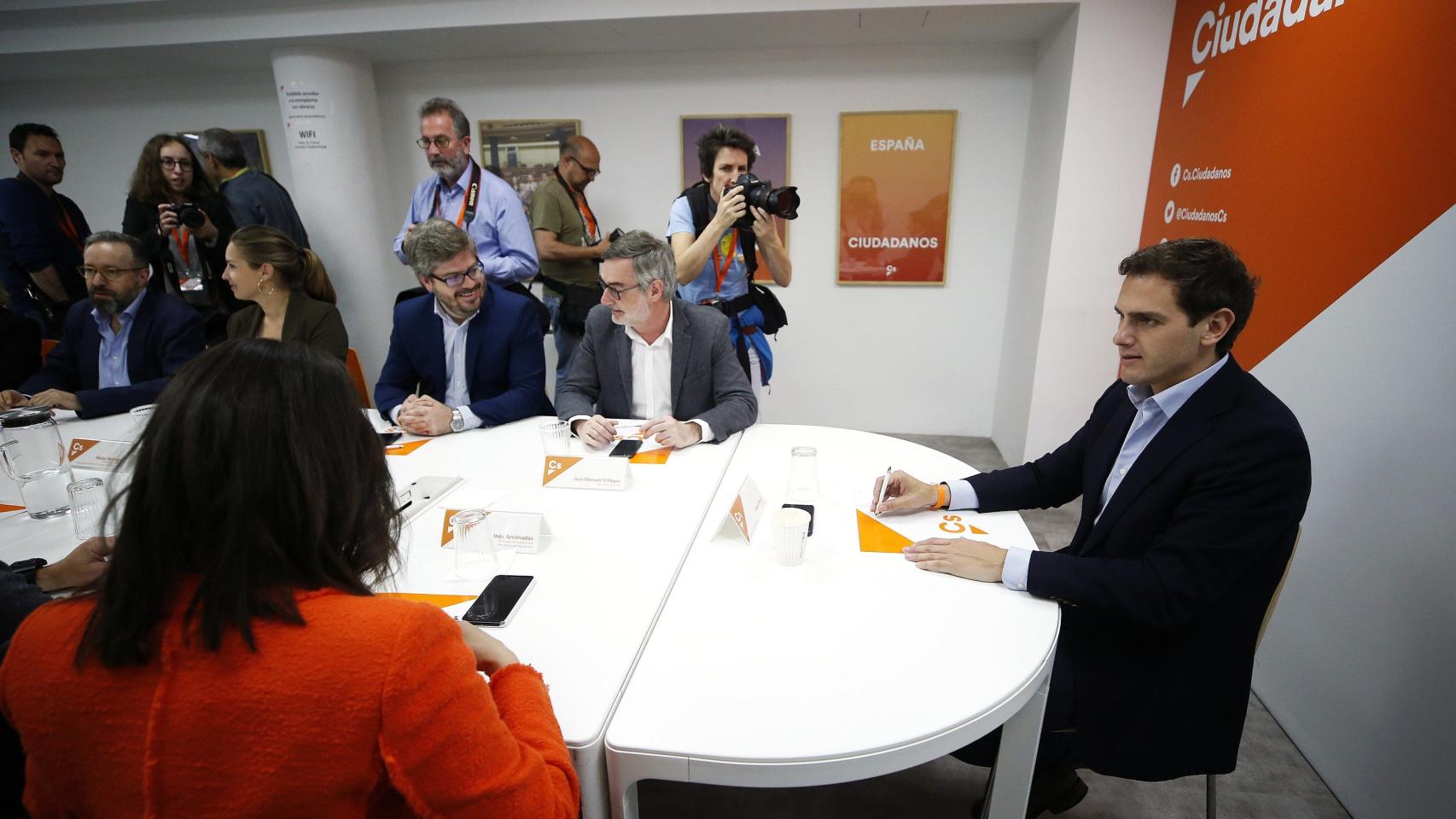 Rivera, durante la primera Ejecutiva de Cs tras las elecciones de abril.